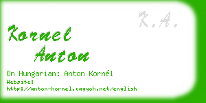 kornel anton business card
